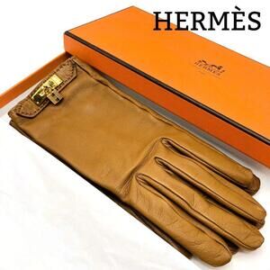Hermes Lambskin Gloves Kelly Cadena Gloves Gold